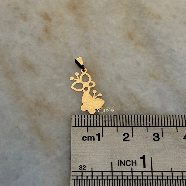 تصویر دوم آویز دو پروانه طلا لیزری